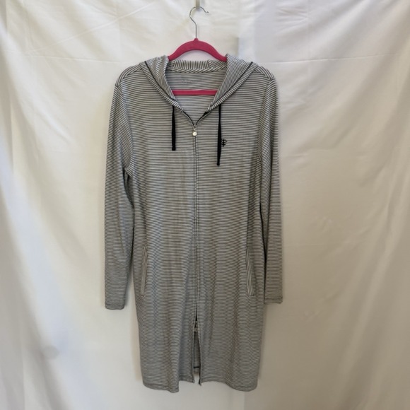Coolibar Tops - Coolibar Hoodie Womens Medium Blue Cabana Sailor UPF 50+ Hoodie Full Zip
